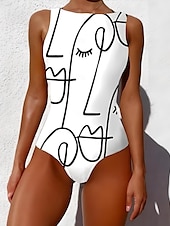 billiga One-piece-baddräkter-Kvinnors baddräkter en del monokini baddräkt rygglös mage kontroll hög midja smal semester strandkläder grafisk djur rundhalsad ärmlösa baddräkter