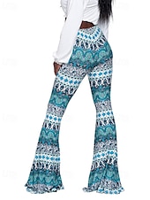 ieftine picior lat și talie înaltă-Pentru femei Pantaloni Casual Boho Lungime totală Natural Floare Imprimare Confortabil Exterior Comfortabil În aer liber Vacanță Magenta Galben Auriu Bleumarin Negru Vară Fit regulat
