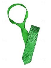 abordables Cravates et nœuds papillon pour hommes-Cravate de soirée à paillettes pour homme – cravate réglable en satin scintillant pour bal, danse, représentation sur scène, discothèque et événements costumés