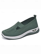 tanie Trampki damskie-Damskie Adidasy Komfortowe buty Na zewnątrz Codzienny Podróże Klin Okrągły palec u nogi Codzienny Wygoda Minimalizm Dzianina Mokasyny Ciemnoszary Czarny Ciemnofioletowy