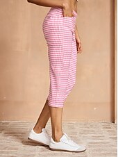 billiga Golfbottnar-Dam Golfbyxor Yanrosa Svart Rosenröd Underdelar Golfkläder för damer Kläder Outfits Bär kläder