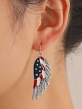 cheap Women&#039;s Earring-Women&#039;s Patriotic American Flag Earrings - Red, White and Blue Earrings, Multiple Looks for Women, Perfect for 4th of July and National Holidays, Stylish American Flag Jewelry Collection