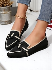 economico Ballerine da donna-scarpe basse in maglia patriottiche da donna – scarpe basse a punta con fiocco per il giorno dell&#039;indipendenza, picnic estivi e abbigliamento casual