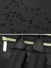 preiswerte Mode Rucksäcke-wasserabweisender Damen-Reiserucksack aus Nylon mit gesteppter Fronttasche, goldenen Reißverschlüssen und Gepäckgurt für Business-, Schul- und Wochenendausflüge