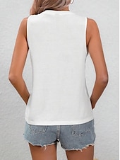 billige Dyr Tank Top-Dame Singleter Grafisk Dragonfly Stilfull Fritid Ermeløs Crew-hals Vanlige topper Daglig Trykt mønster Svart Hvit Rosa Navyblå Blå Sommer Vår