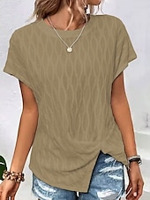 billige Boho t-skjorte-Dame T skjorte Blomstret Grafisk Geometrisk Årgang Stilfull Klassisk Kortermet Langermet Crew-hals Rund hals Vanlige topper Daglig Trykt mønster Gressgrønn Hvit Lysebrun Lilla Lyseblå Sommer Vår Høst