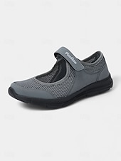 cheap Women's Sneakers-Women's Breathable Mesh Walking Shoes with Magic Tape Strap – Lightweight Athletic Flats, Great for Outdoor Fitness, Travel Hikes, Casual Errands &amp; Active Lifestyles