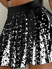 voordelige Grafische rokken-Dames Rok Modieus Casual Mini Hoge taille Rokken Grafisch Geometrisch Abstract Rekbaar Dagelijks Amethist Wit blauw Groen Zomer Polyester