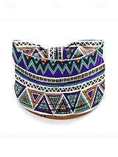 billige Hårtilbehør for kvinner-Fargerike boho twist-pannebånd for kvinner – myke, elastiske og brede hårbånd for yoga, festivaler og fritidsklær
