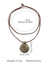 abordables Collier pour femme-Collier bohème à pendentif en bois multicouche pour femme – perles en alliage naturel faites à la main, design ethnique en spirale, bijoux légers pour tenues décontractées, fêtes d&#039;été et vacances à la plage