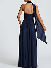 preiswerte Abschlusskleider-Damen Langes Kleid Maxikleid Weißes Kleid Abschlusskleid Partykleid Mode Party Abendgesellschaft Ausgehen Normale Passform Einfach Ärmellos Trägerlos Weiß Gelb Wein Marineblau Sommer