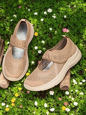 Χαμηλού Κόστους Γυναικεία Sneakers-Γυναικεία αναπνεύσιμα παπούτσια πεζοπορίας από πλέγμα – ελαφριά αθλητικά αθλητικά παπούτσια με velcro για άσκηση σε εξωτερικούς χώρους, ταξίδια και καθημερινή άνεση