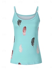 preiswerte Blumen Tanktop-Damen Camisole-Tanktop Feder Täglich Lässig Ärmellos Träger Normale Oberteile Täglich Rückenfrei Druck Weiß Rosa Rote Blau Purpur Sommer