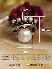 cheap Women&#039;s Rings-Women&#039;s Vintage Pearl Ring - Bohemian Style, Perfect for Casual and Beach Wear