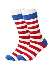 preiswerte Herrenhandschuhe-Herrensocken mit USA-Flagge und Sternenbanner-Design – patriotische Baumwollsocken für den Unabhängigkeitstag, Sport und Freizeit