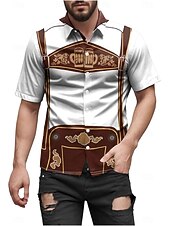 お買い得  グラフィックアパレル-ブラウス / シャツ バイエルン ミュンヘン ドイツ語 バイエルン ストリートスタイル グラフィック柄 のために 男性用 成人 3Dプリント  のために オクトーバーフェスト 祭り