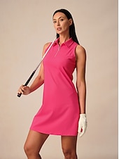 preiswerte Golfkleider-Damen Golfkleid Rosenrot Ärmellos Kleid Damen-Golfkleidung, Kleidung, Outfits, Kleidung