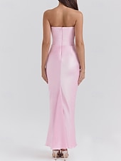abordables Robes de Diplôme-Femmes Robe Longue Maxi Robe Robe Blanche Robe de remise des diplômes Robe de Bal Robe de Soirée Élégant Mode Soirée Occasion Spéciale Coupe régulière Uni Sans manches Sans bretelles Noir Blanche