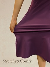 cheap Cocktail Dress-Women&#039;s Midi Dress Sheath Dress A Line Dress Elegant Wedding Party Wedding Guest Regular Fit Solid Color Sleeveless V Neck Gray Pink Black Burgundy Navy Blue Summer Spring Fall Winter