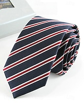 economico Cravatte e papillon da uomo-Cravatta classica sottile da uomo in poliestere – larghezza 6 cm, cravatta formale leggera per ufficio, matrimoni o colloqui
