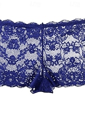 cheap Women&#039;s Sleep Tops &amp; Bottoms-Women&#039;s Petite Shorts Comfort Short Medium Waist Plants Tropical Lace Knitted Breathable Breathability Comfortable Stretchy Daily Daily Wear milk white claret Azure Brown black Spring, Fall, Winter