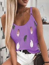 preiswerte Blumen Tanktop-Damen Camisole-Tanktop Feder Täglich Lässig Ärmellos Träger Normale Oberteile Täglich Rückenfrei Druck Weiß Rosa Rote Blau Purpur Sommer