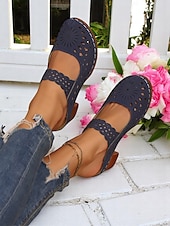 billiga Träskor och tofflor till damer-Damslip-on ihåliga mules med grov klack – vintagesandaler i konstläder, perfekta för avslappnade promenader, brunch i trädgården, konstmässor utomhus och vårresor