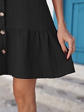 preiswerte Weißes Kleid-Damen Mini Kleid Sommer Kleid Einfarbig Lässig Täglich Regulär Passform Einfach Ärmellos V-Ausschnitt Schwarz Rot Sommer