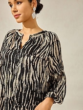preiswerte Elegante Oberteile-Damen Hemd Bluse Abstrakt Marmor Vintage Mode Lässig Langarm V Ausschnitt Normale Oberteile Arbeit Lässig Ferien Knöpfe Druck Schwarz Frühling &amp; Herbst