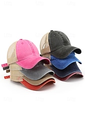 Herr vintage truckerkeps med meshrygg – justerbar basebollkeps i tvättad bomull för utomhussport, resor och vardagskläder billiga Herrhattar-Herr vintage truckerkeps med meshrygg – justerbar basebollkeps i tvättad bomull för utomhussport, resor och vardagskläder