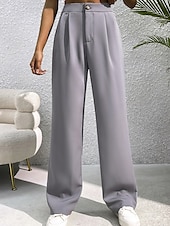 economico gamba larga e vita alta-Per donna Gamba larga Pantaloni Eleganti Pantaloni Elegante Lunghezza intera Naturale Semplice Tasca Comodo All&#039;aperto Confortevole All&#039;aperto Ferie Weekend Verde mela Vinaccia Verde translucido