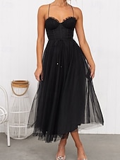 ieftine Rochii din chiffon-Pentru femei Rochie Lunga Rochie Maxi Rochie casual Rochie de Cocktail Rochie pentru invitata de nunta Rochii din Șifon Modă În aer liber Petrecere Concediu Fit regulat Simplu Fără manșon În V Negru