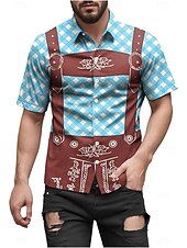 お買い得  グラフィックアパレル-ブラウス / シャツ バイエルン ミュンヘン ドイツ語 バイエルン ストリートスタイル グラフィック柄 のために 男性用 成人 3Dプリント  のために オクトーバーフェスト 祭り