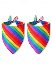 abordables Accesorios para el cabello de mujer-Bufanda unisex con estampado de arcoíris y paisley: un accesorio LGBTQ+ colorido para festivales, desfiles y uso diario.