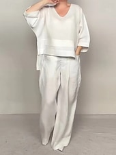 olcso Készletek-Női EU / USA méret Tracksuit Bolero felső Hosszú ujj Háromnegyedes V-alakú Hétköznapi Fekete Fehér Sötétkék Nyár Normál