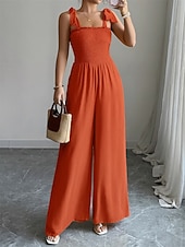 preiswerte Lässige / Tageshochzeit-Overalls Bodenlang Quinceanera-Kleider Elegant Ärmellos Spaghettiträger Abschlussball Abendgesellschaft Polyester Rückenfrei mit Gerafft