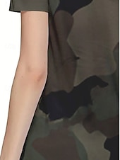 olcso Művészet és Design póló-Női Póló Nyári felsők Grafika Álcázás Klasszikus Alkalmi Rövid ujjú Terített nyak Crop Tops Napi Hétvége Nyomtatott Szivárvány Nyár Tavasz Ősz