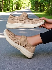 Χαμηλού Κόστους Γυναικεία Sneakers-Γυναικεία αναπνεύσιμα παπούτσια πεζοπορίας από πλέγμα – ελαφριά αθλητικά αθλητικά παπούτσια με velcro για άσκηση σε εξωτερικούς χώρους, ταξίδια και καθημερινή άνεση