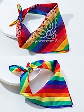 abordables Accesorios para el cabello de mujer-Bufanda unisex con estampado de arcoíris y paisley: un accesorio LGBTQ+ colorido para festivales, desfiles y uso diario.