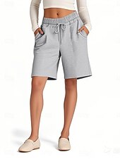 economico Pantaloncini-Shorts da Donna Chinos Vacanza Moda Streetwear Corti Alta Vita Semplice Con Tasche Elastica Comodi Morbidi Confortevoli Elasticizzati All&#039;aperto Street Rosa Blu Marino Marrone Grigio Estate Primavera