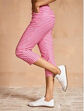 billiga Golfbottnar-Dam Golfbyxor Yanrosa Svart Rosenröd Underdelar Golfkläder för damer Kläder Outfits Bär kläder
