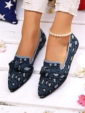 economico Ballerine da donna-scarpe basse in maglia patriottiche da donna – scarpe basse a punta con fiocco per il giorno dell&#039;indipendenza, picnic estivi e abbigliamento casual