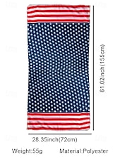 billiga Halsdukar för kvinnor-Damhalsduk med amerikansk flagga - patriotisk design med stjärnor och ränder i USA. Chiffongmaterialet är andningsbart och lätt, lämplig för 4 juli, självständighetsdagen, helgdagar och vardagsbruk.