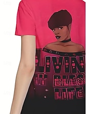 billige Humor og sitater t-skjorte-Dame T skjorte Sommertopper Grafisk Bokstaver Klassisk Fritid Kortermet Crew-hals Crop Tops Daglig Helg Trykt mønster Regnbue Sommer Vår Høst