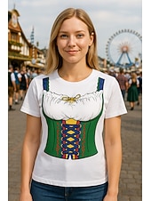 halpa Graafinen Vaatetus-T-paita baijerilainen München Saksa baijerilainen Katutyyli T-paita Kuvitettu varten Naisten Aikuisten Kuuma leimaus varten Oktoberfest-olut Festivaali