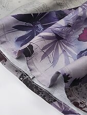 preiswerte Grafische Röcke-Damen Rock Gerade Mode Boho Maxi Mittlere Hüfthöhe Röcke Blumen Druck Mikroelastisch Straße Ausgehen Grau Sommer Polyester