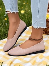 cheap Women&#039;s Flats-Women&#039;s Flyknit Slip-On Flats - Soft Knit Upper with Comfortable Stretch, Lightweight and Breathable, Ideal for Casual Wear and Summer Outings