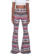 ieftine picior lat și talie înaltă-Pentru femei Pantaloni Casual Boho Lungime totală Natural Floare Imprimare Confortabil Exterior Comfortabil În aer liber Vacanță Magenta Galben Auriu Bleumarin Negru Vară Fit regulat