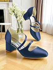 baratos Mãe da Noiva/Namorado-Sapatos Mary Jane femininos de salto bloco de cetim verde dos anos 1950 – elegantes sapatos vintage com tiras cruzadas para casamentos, festas e eventos formais