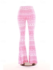 ieftine picior lat și talie înaltă-Pentru femei Pantaloni Casual Boho Lungime totală Natural Floare Imprimare Confortabil Exterior Comfortabil În aer liber Vacanță Magenta Galben Auriu Bleumarin Negru Vară Fit regulat